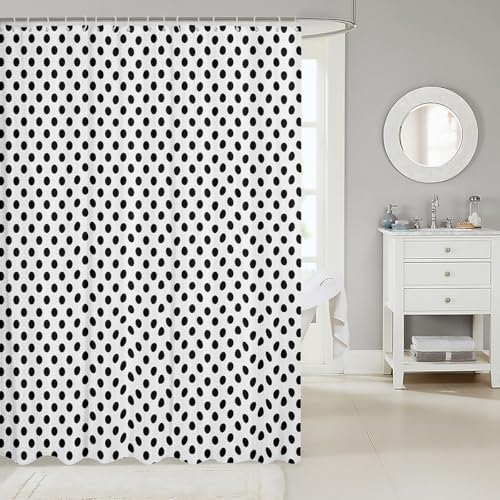Erosebridal Polka Dots Shower Curtain Set