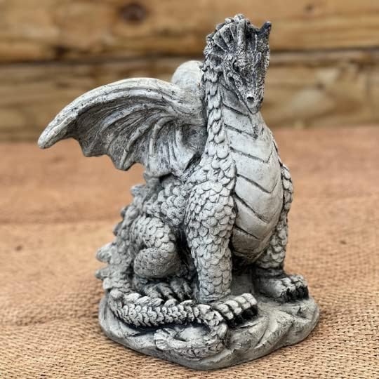 Scaly Dragon Statue Concrete Mythical Decor