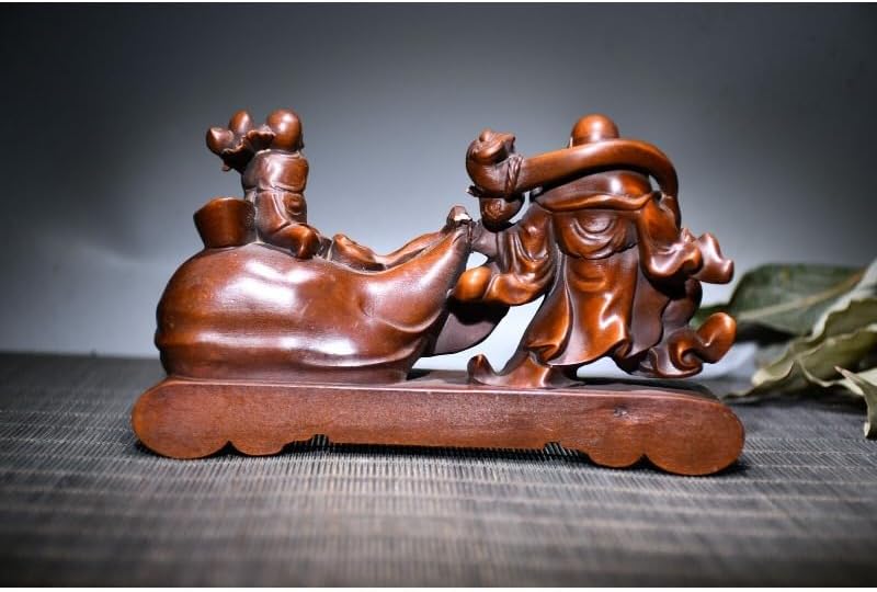 Handmade Boxwood Buddha Statues Decor Collection