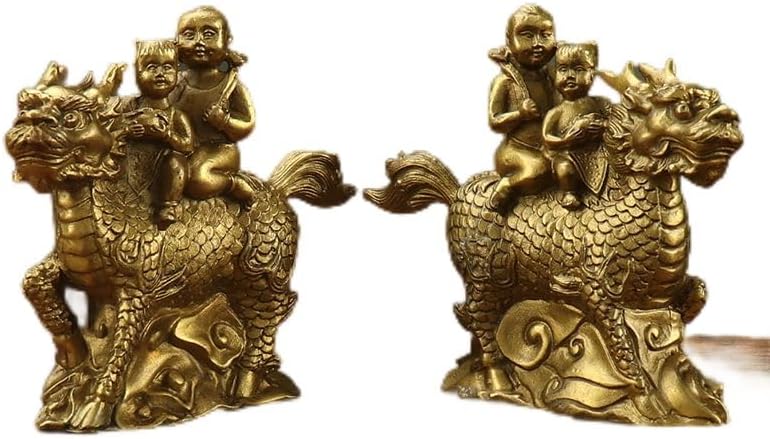 Usoway Gold Brass Twin Child Blessing Figurine