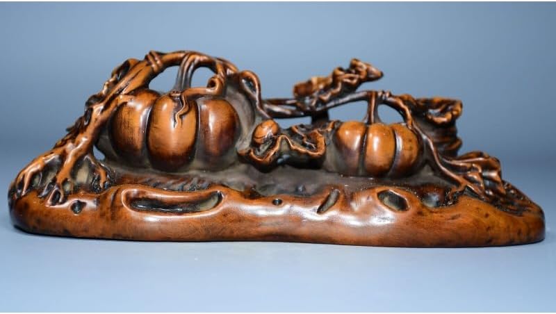LimpaC Handcrafted Boxwood Pumpkin Branch Statue