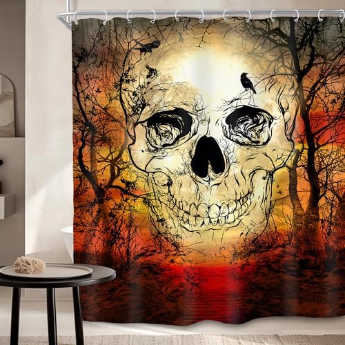 SVBright Gothic Skull Shower Curtain Set 60x72