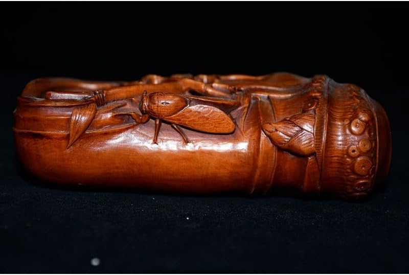 Handcrafted Golden Cicada Writing Brush Washer Statue Set