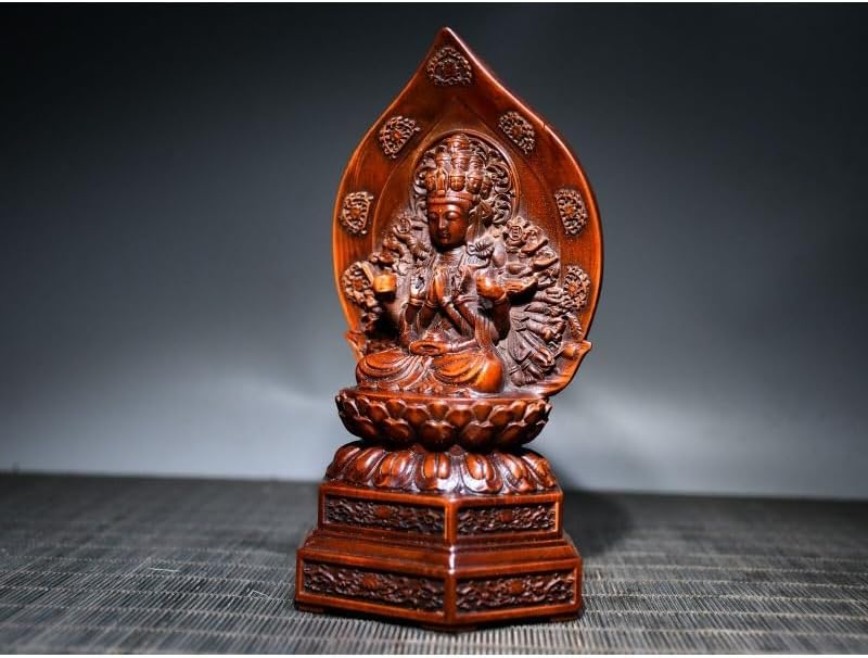 Handmade Boxwood Kwan-Yin Statue for Home Decor