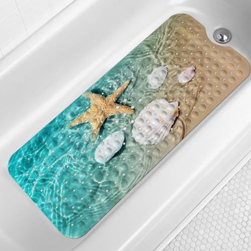 Lnond Summer Beach Bathtub Mat Non Slip 40 X 16 Inch