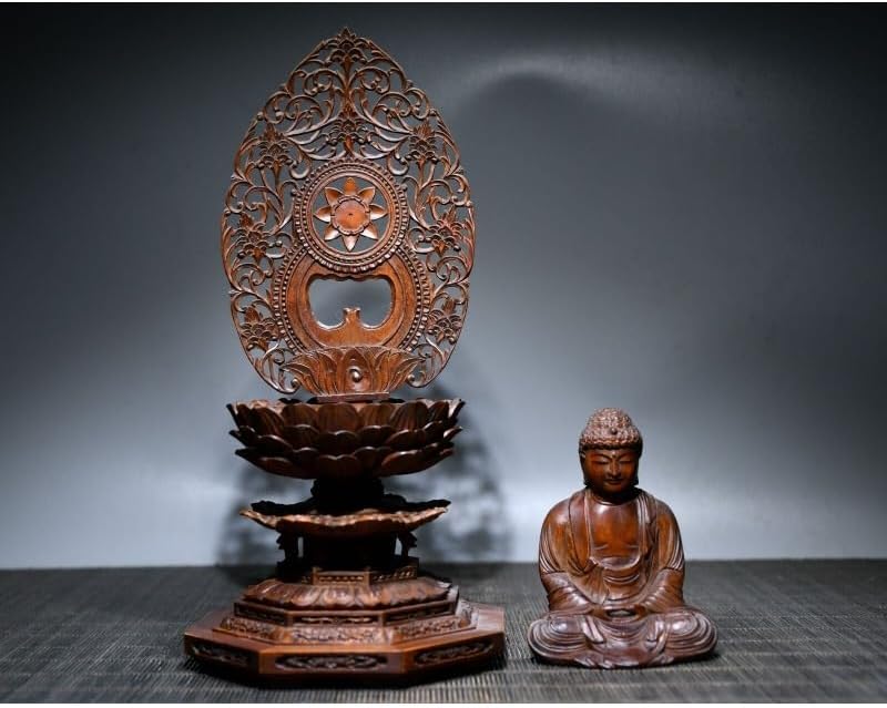 Handcrafted Buddha Sitting Statue - Boxwood Rulai Meditation Figurine