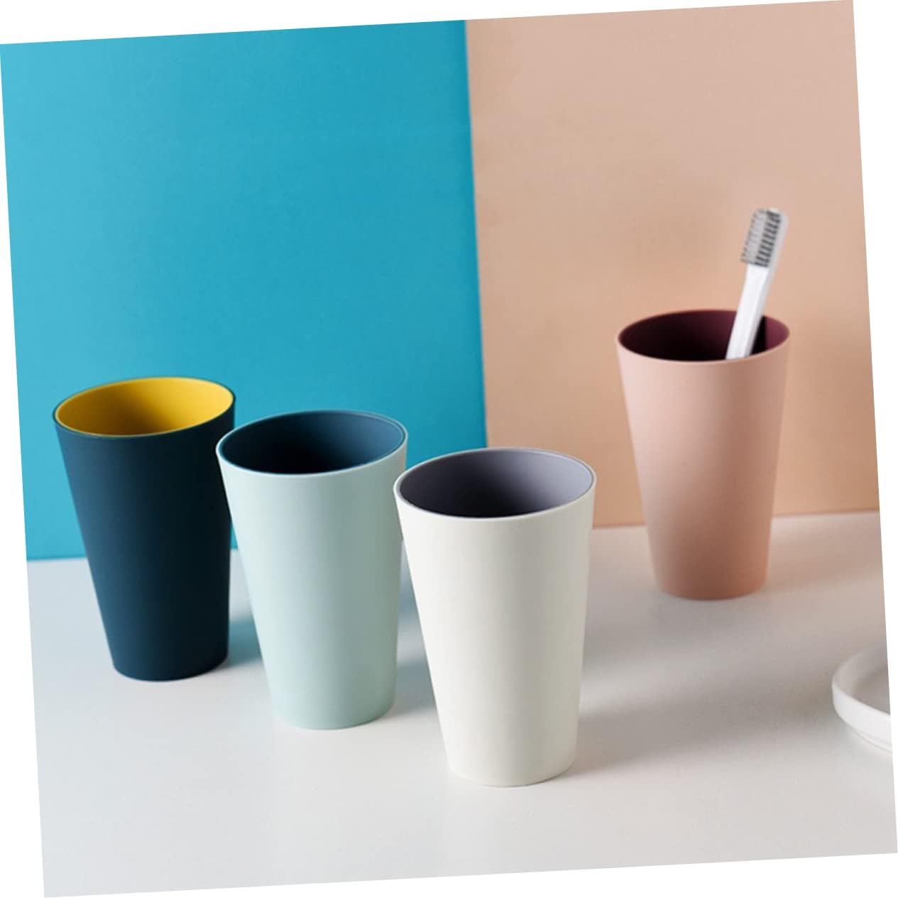 Luxshiny Reusable Toothbrush Tumbler Holder