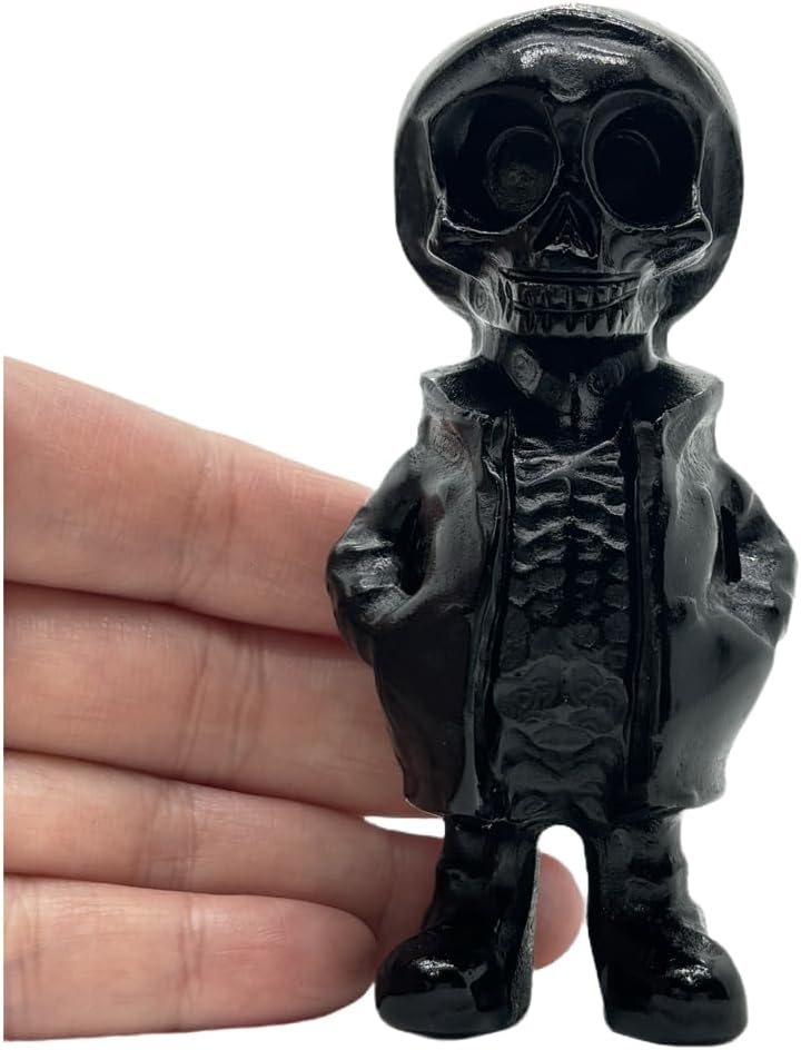 Obsidian Halloween Skull Crystal Figurine 1