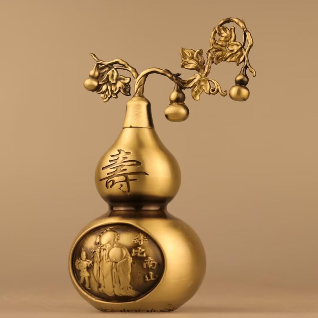 Julrybox Brass Gourd Feng Shui Charm Sculpture