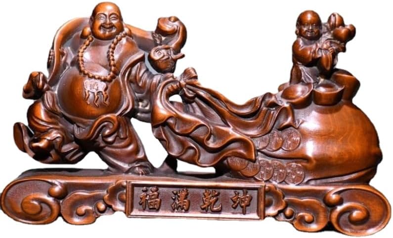 Handmade Boxwood Buddha Statues Decor Collection