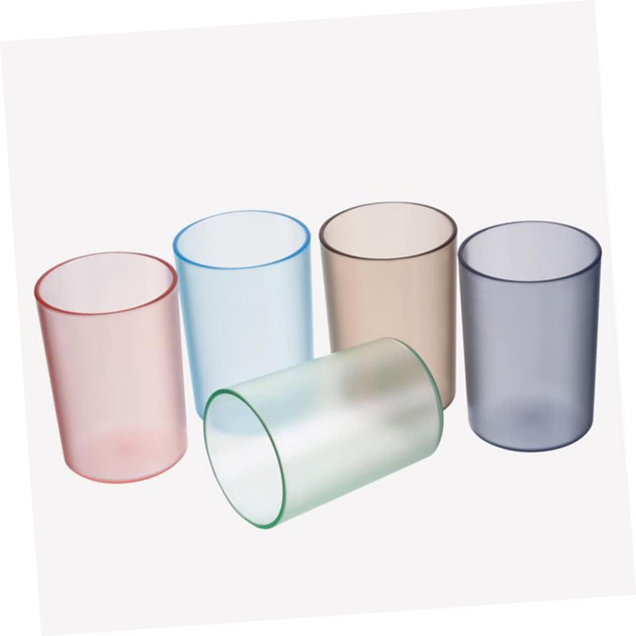 Fondotin Transparent Toothbrush Cups for Adults and Kids