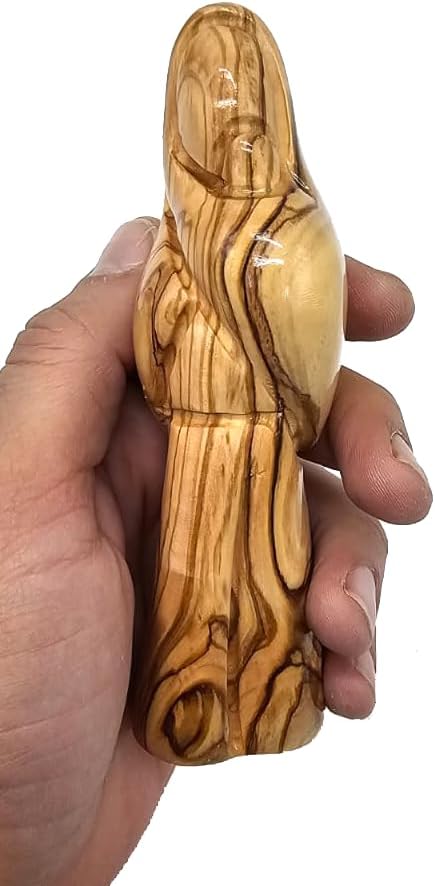 Zuluf Virgin Mary Holding Jesus 52 Olive Wood Statue