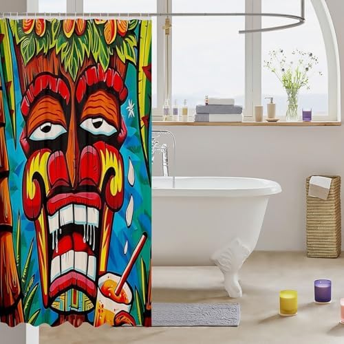 Erosebridal Tiki Warrior Shower Curtain 72x72