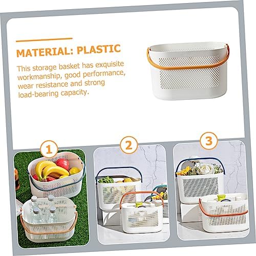 PERSELOSO Portable Plastic Shower Basket Organizer with Ventilation and Handle