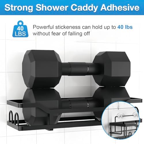 LSOSVSEU Shower Caddy Adhesive Hooks 5Pcs Triple Double Hooks