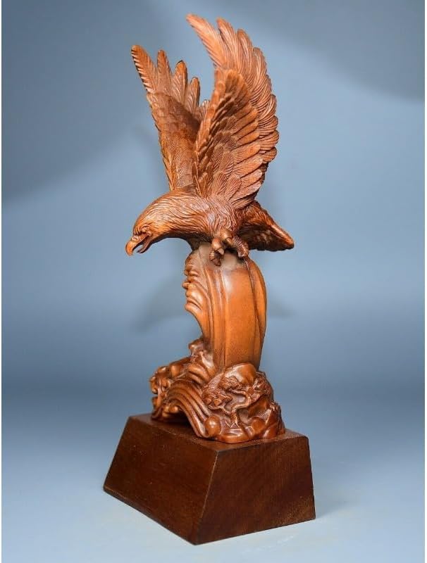 LimpaC Handcrafted Boxwood Hawk Statue Decor