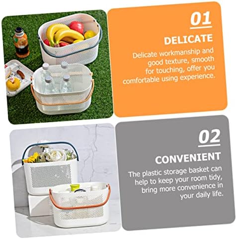 Portable Shower Storage Basket Organizer with Handles 1