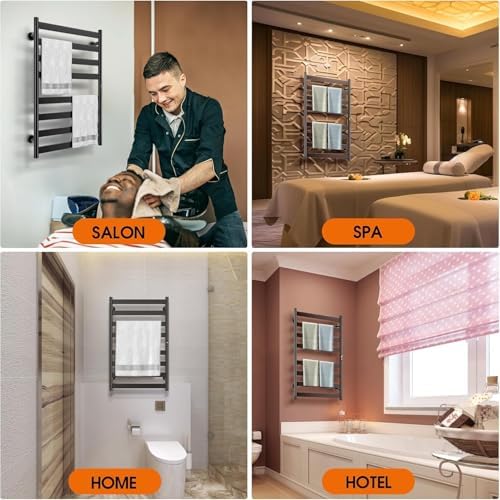 Poloma Paraheeter Towel Warmer with LED Display and Timer Matt Black