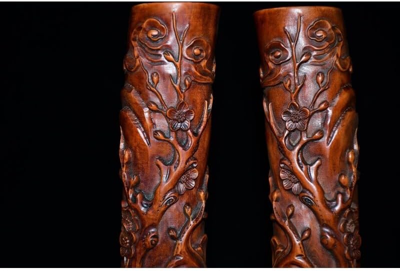Handmade Boxwood Plum Blossom Paperweight Statues Set