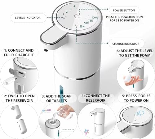 Zevani Touchless Foaming Soap Dispenser with 4 Levels