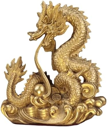 Usoway Copper Dragon Ornament with Sphere 15kg