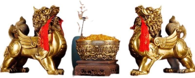 Usoway Pure Bronze Pixiu Pair for Wealth Attraction