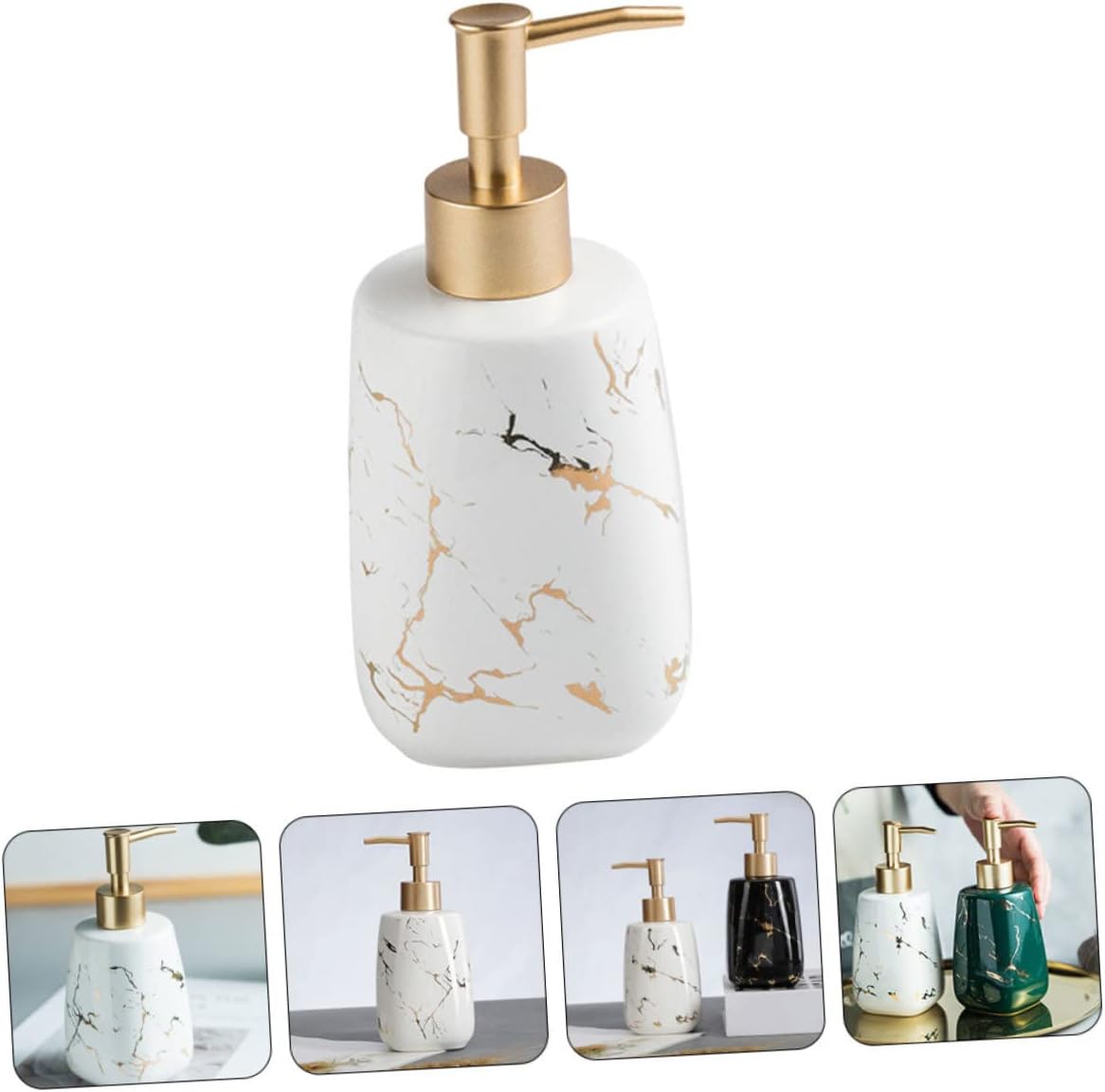 BESTYASH Ceramic Soap Dispenser with Marble Design
