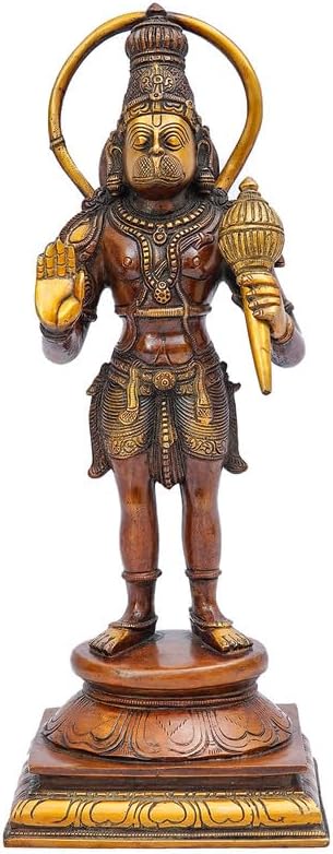 Statuestudio Hanuman Idol Orange Patina 14 Inch
