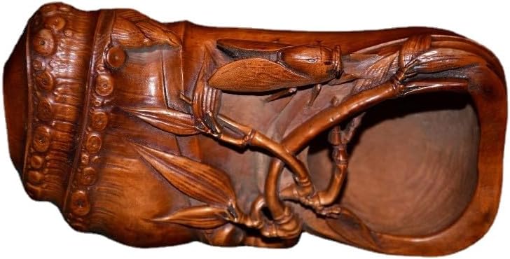 Handcrafted Golden Cicada Writing Brush Washer Statue Set