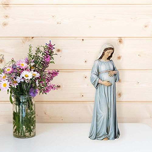 Inspirational Catholic Figurine - Mary Mother of God Sculpted Resin Statue 8 Inch