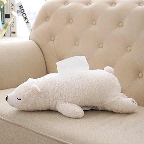 CHOOLD Super Soft Plush Polar Bear Tissue Box Cover 1
