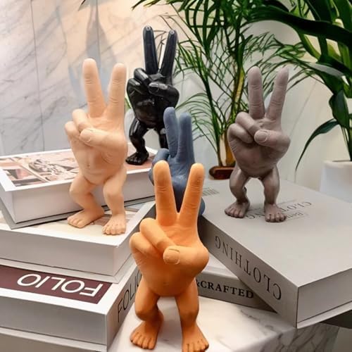 Scissor Hand Figure Statue Black 3D Resin Decor 1