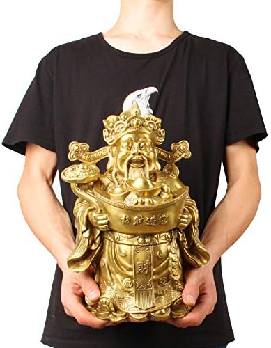 Usoway Brass Wealth God Statue for Home Decor