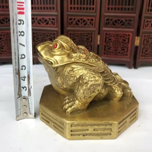 Julrybox Feng Shui Money Frog Brass Statue 3 Legs