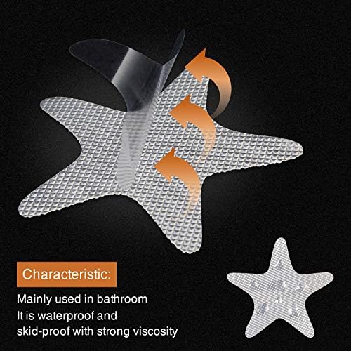 Clear Anti-Slip Starfish Bathtub Stickers 24PCS with Scraper