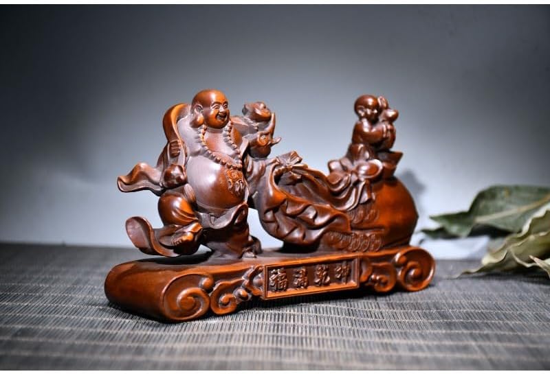 Handmade Boxwood Buddha Statues Decor Collection