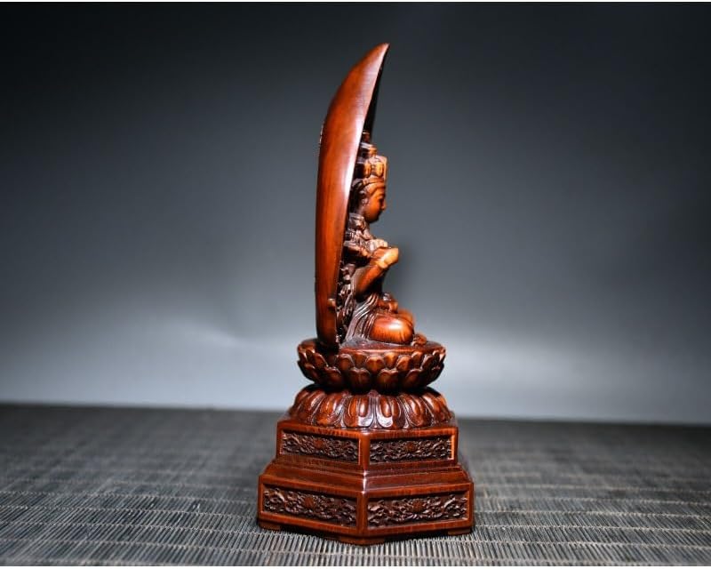 Handmade Boxwood Kwan-Yin Statue for Home Decor