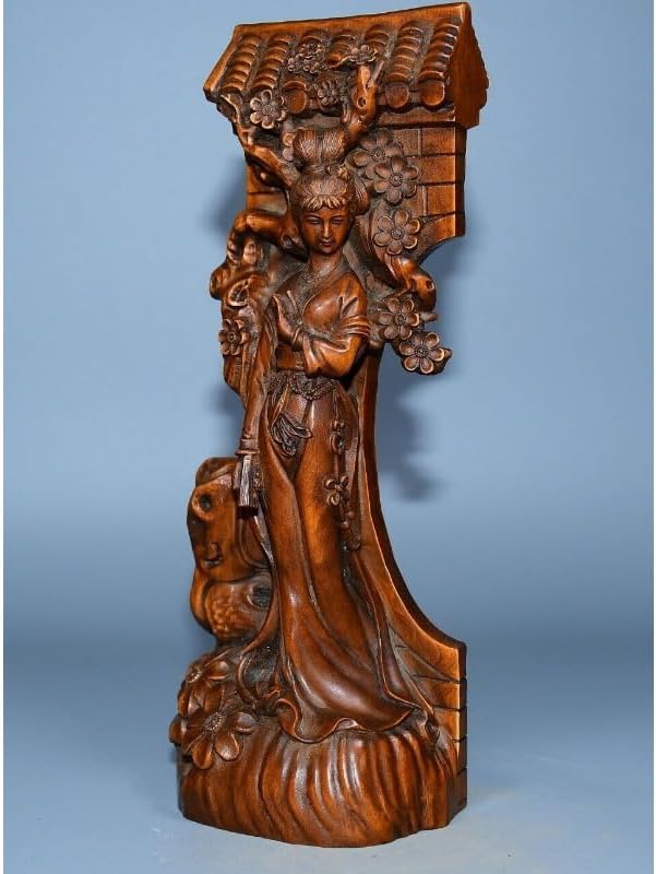LimpaC Mini Boxwood Plum Blossom Statue Handmade Decor