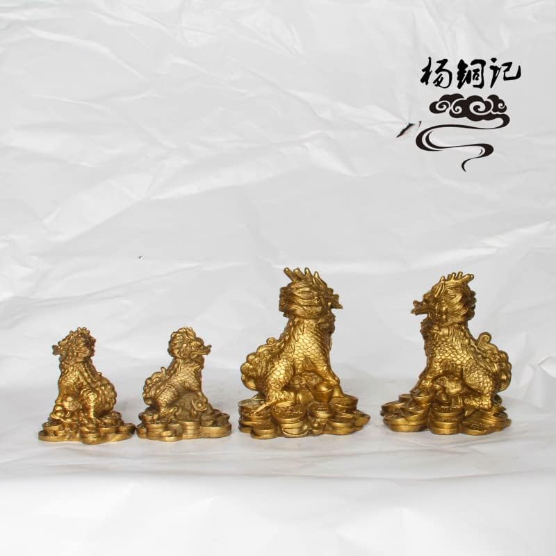 Usoway Copper Qilin Sculpture Collectible Decor Art
