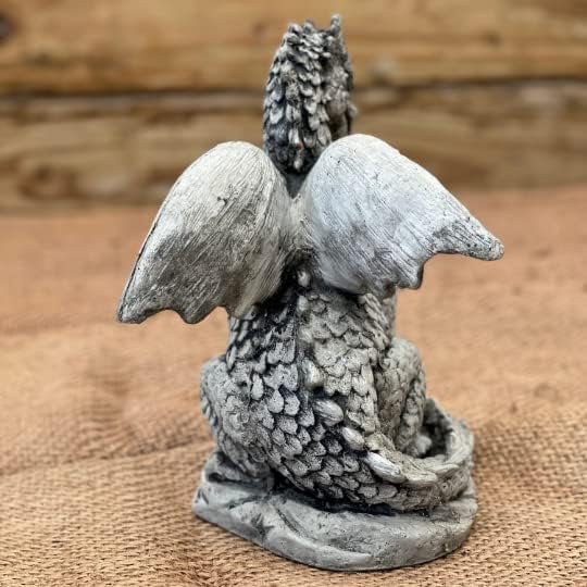 Scaly Dragon Statue Concrete Mythical Decor