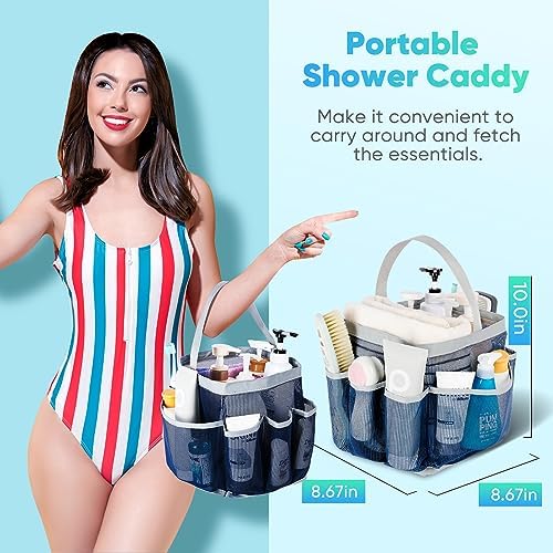EUDELE Mesh Shower Caddy Portable with 8 Pockets