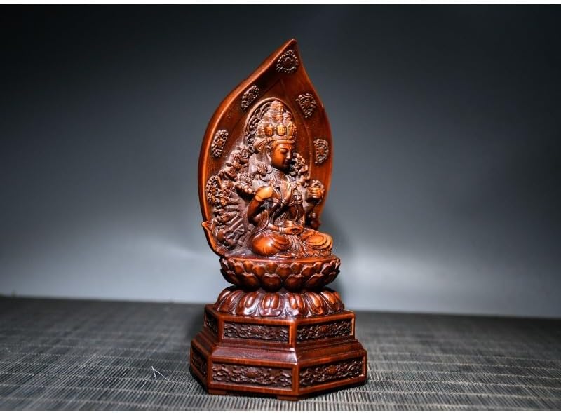 Handmade Boxwood Kwan-Yin Statue for Home Decor