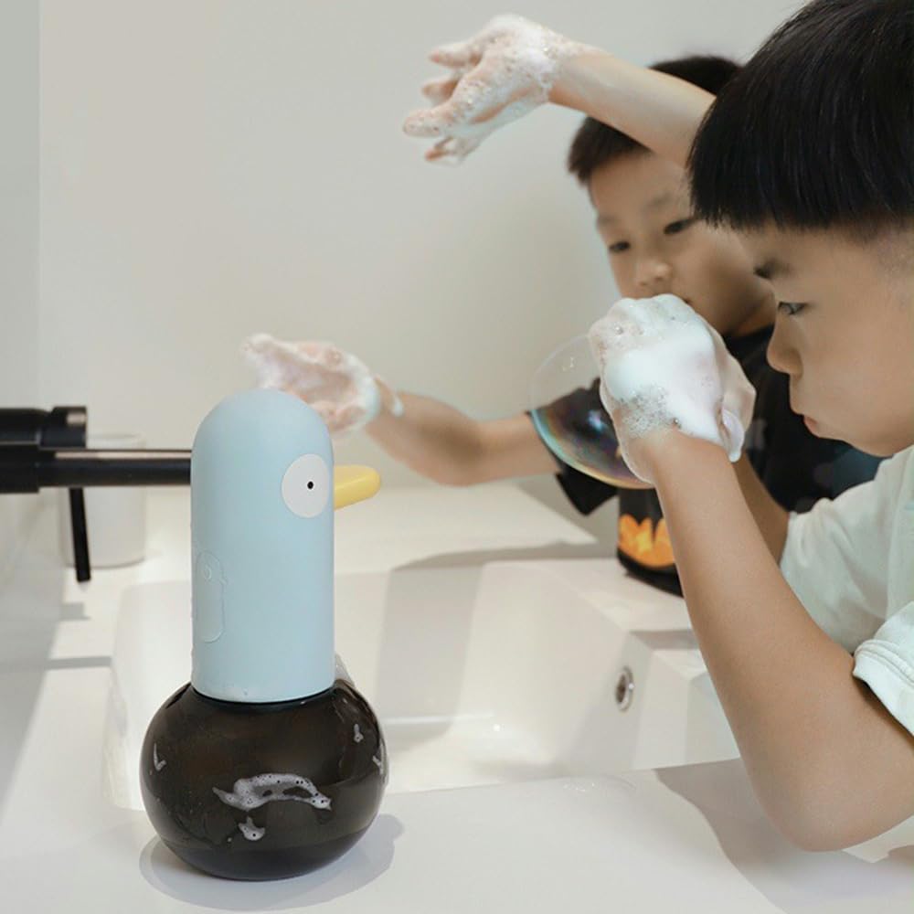 Kids Automatic Foaming Soap Dispenser - Cute Pigeon USB Rechargeable 400ml Yellow