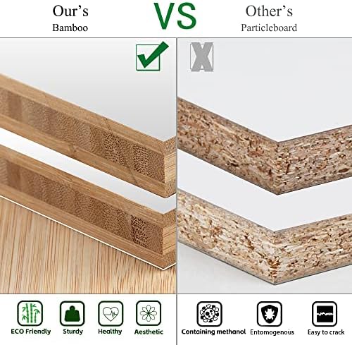 POXAKA 5-Tier Bamboo Blanket Ladder with White Lacquer