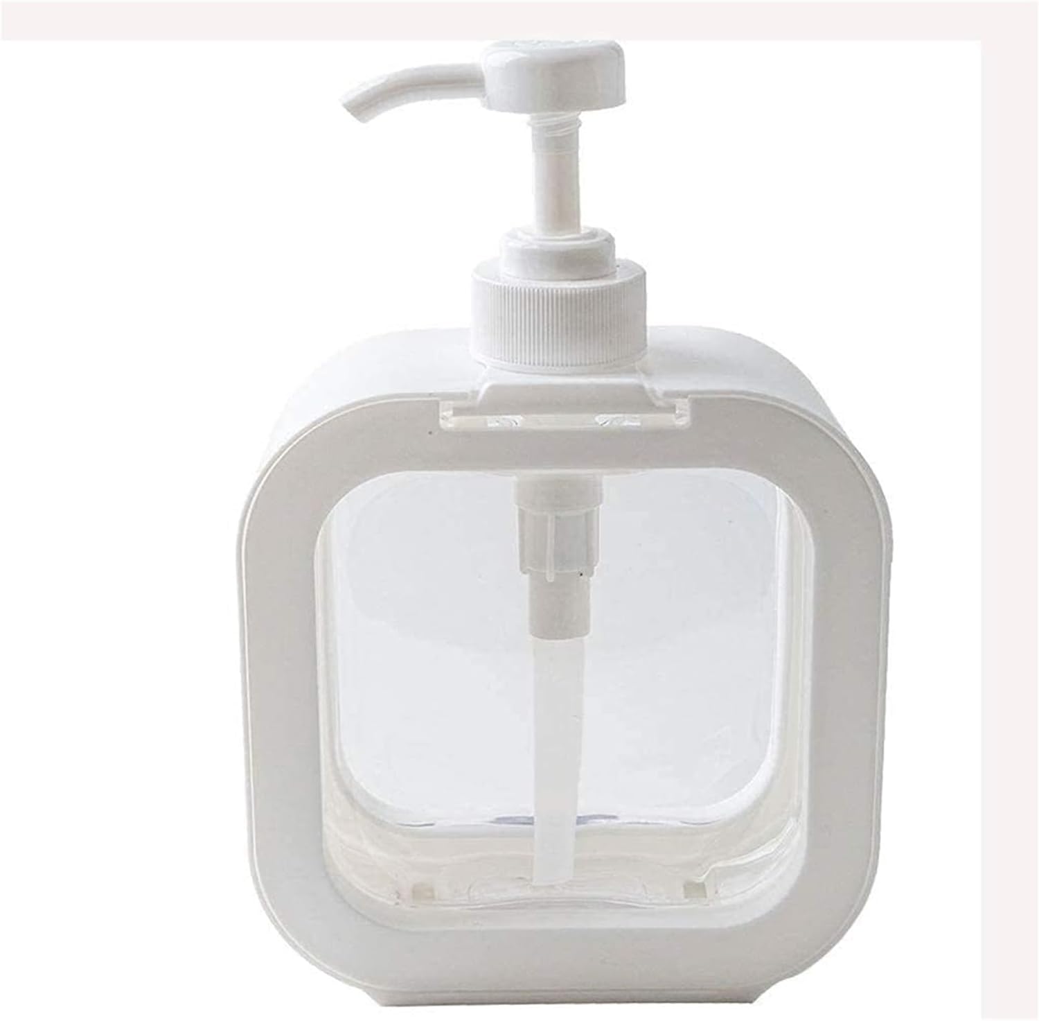 White Large-Capacity Dispensing Soap Dish for Shampoo and Hand Sanitizer