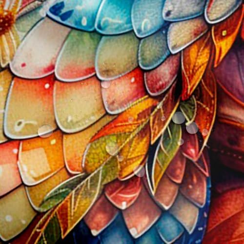 Erosebridal Colorful Flower Dragon Shower Curtain Set