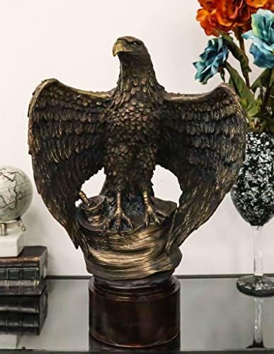 Ebros Gift Patriotic Bald Eagle Flag Statue