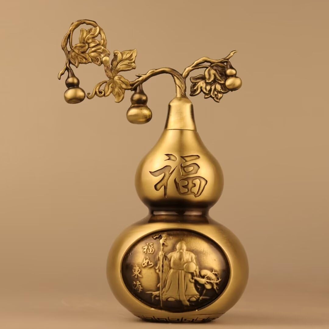 Julrybox Brass Gourd Feng Shui Charm Sculpture
