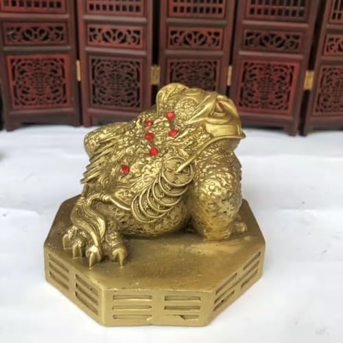 Julrybox Feng Shui Money Frog Brass Statue 3 Legs