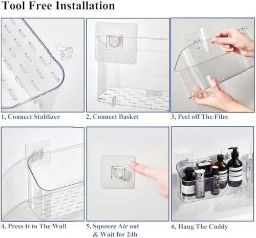 UNIKON Clear Bath Toy Storage Organizer 2 Pack